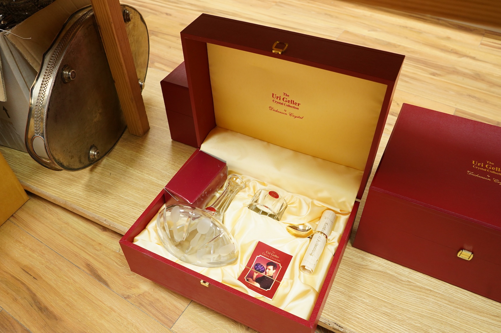 The Uri Geller Crystal Collection - three cased sets by Dickenson Crystal